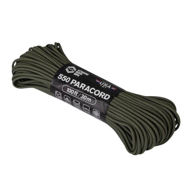 FUNIE, SFOARA PARACORD DIN NAILON - 550 LBS. - 33 M/100 FT. - Helikon-Tex - VERDE OD