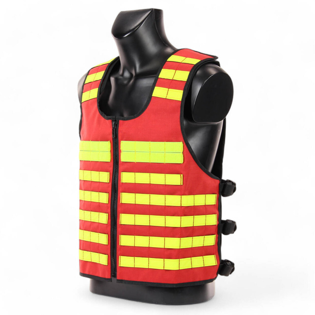 REFLECTIVE WORK VEST - FLEECE - HIGH-VIS - RED - ZENTAURON