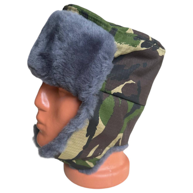 USHANKA MILITARY CAP - RIPSTOP DPM CAMO - MILITARY SURPLUS ROMANIAN ARMY - NEW