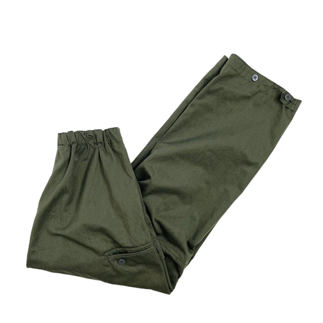 PANTALONI  VINTAGE DE LUCRU CARGO MDL M44 - ANII '80 - UNISEX - 27" - VERDE OD - SURPLUS MILITAR ARMATA GERMANA