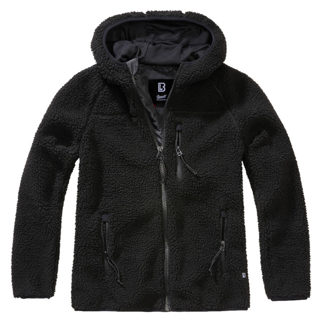 Jacheta Teddyfleece cu gluga pentru femei - neagra - Brandit