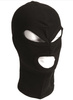 Black 3-HOLE FINE-RIBBED COTTON BALACLAVA