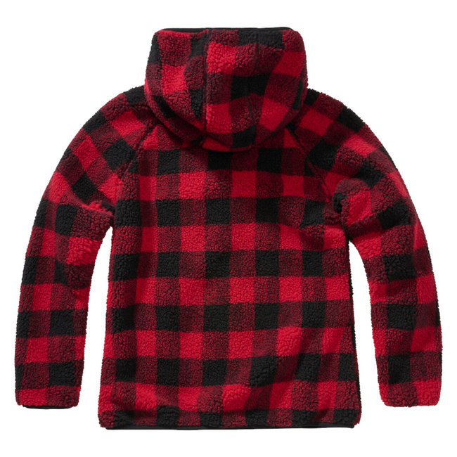 Jacheta Teddyfleece cu gluga pentru femei - rosu/negru - Brandit