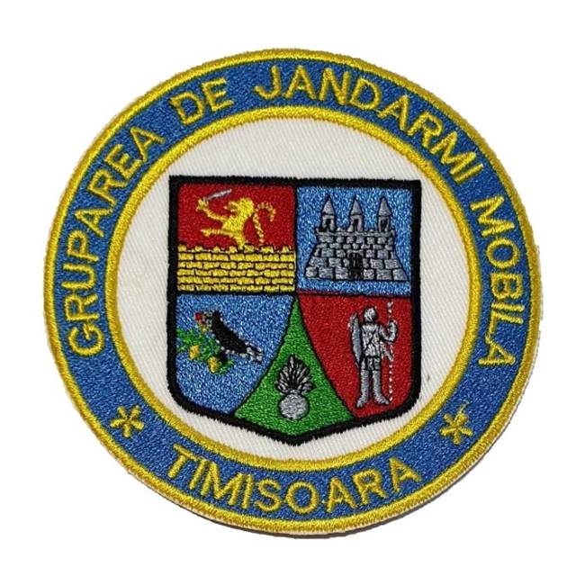  EMBLEMA GRUPAREA DE JANDARMI MOBILA TIMISOARA, cu aplicare Velcro (cu scai)