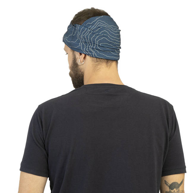 BANDANA  TUBULARA - "SKIRON TOPOGRAPHIC MAP"- Pentagon - ALBASTRU RAF