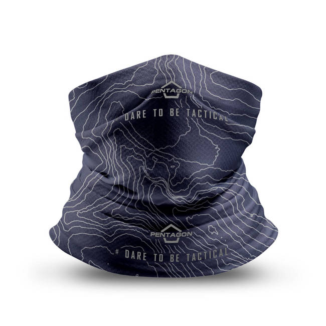 BANDANA  TUBULARA - "SKIRON TOPOGRAPHIC MAP"- Pentagon - ALBASTRU RAF