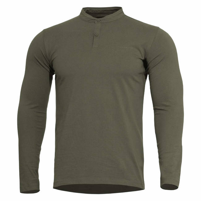 BLUZA CU MANECA LUNGA - "ROMEO HENLEY" 2.0  - PENTAGON® - VERDE OLIVE 