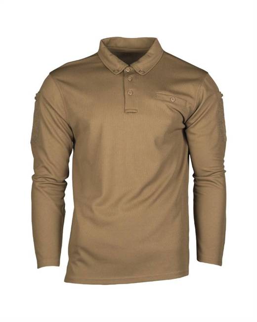 BLUZA TACTICA POLO CU MANECI LUNGI - USCARE RAPIDA - Mil-Tec® - COYOTE INCHIS