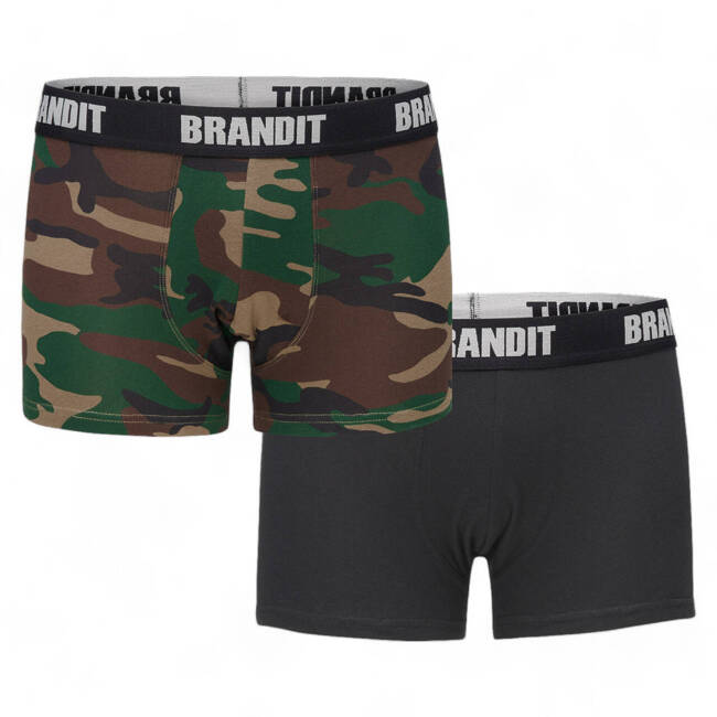 BOXERI CU LOGO - WOODLAND/NEGRU - BRANDIT (2/PACK)