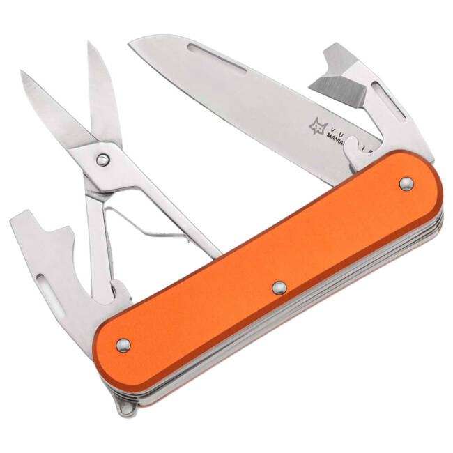 BRICEAG MULTIFUNCTIONAL DE BUZUNAR - "Fox Vulpis 130-F4 Aluminum Orange" - FOX KNIVES