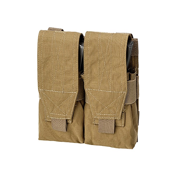 BUZUNAR, POUCH DUBLU PENTRU INCARCATOARE - M4+AK - DEFCON 5 - COYOTE TAN