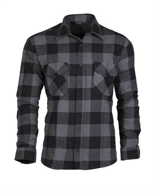 CAMASA USOARA DIN FLANEL - Mil-Tec - NEGRU/GRI