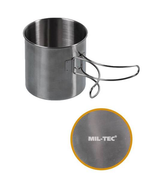 CANĂ DIN OȚEL INOXIDABIL CU MÂNER PLIABIL - Mil-Tec® - 800 ML