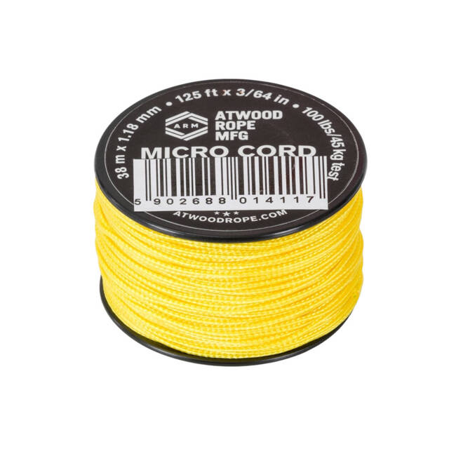 CORDON, SFOARA MICRO DIN NAILON - 100 LBS./ 46 KG - 38 M/125 FT. - HELIKON-TEX - GALBEN