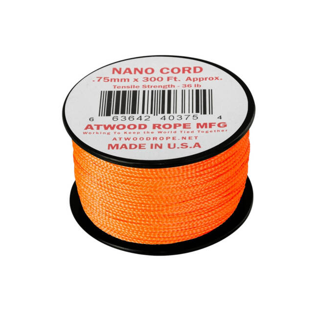 CORDON, SFOARA NANO DIN NAILON - 36 LBS./ 17 KG - 91 M/300 FT. - HELIKON-TEX - NEON ORANGE