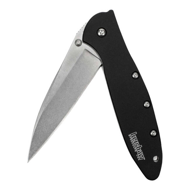 CUTIT CU DESCHIDERE ASISTATA LEEK BLACK STONEWASH - KERSHAW