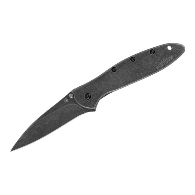 CUTIT CU DESCHIDERE ASISTATA LEEK COMPOSITE BLACKWASH - KERSHAW