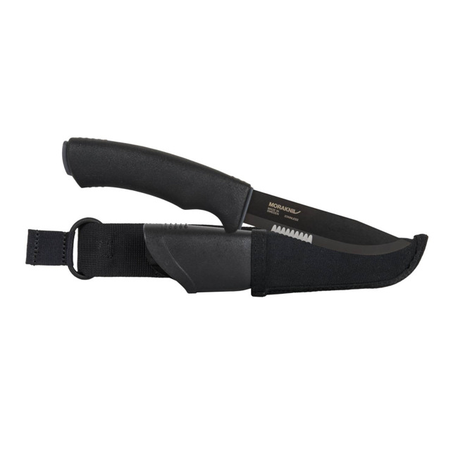 CUTIT CU LAMĂ FIXĂ - TACTICAL SRT - OȚEL INOXIDABIL - MORAKNIV® - NEGRU