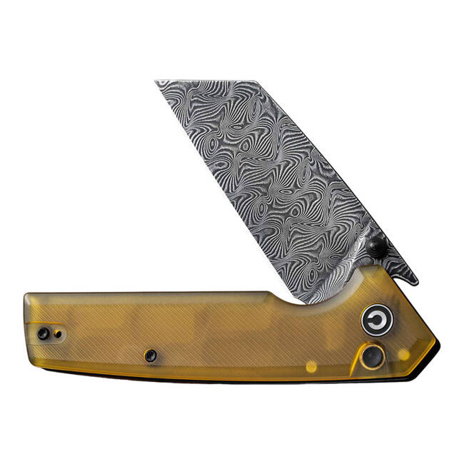 CUTIT DAMASCUS AMIRITE 4 REVERSE TANTO ULTEM AMBER - CIVIVI