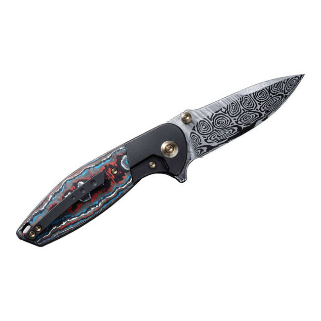 CUTIT DAMASCUS NITRO MINI NEGRU TITANIUM NEBULA CARBON - WE KNIFE