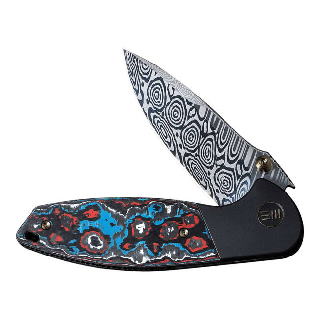 CUTIT DAMASCUS NITRO MINI NEGRU TITANIUM NEBULA CARBON - WE KNIFE