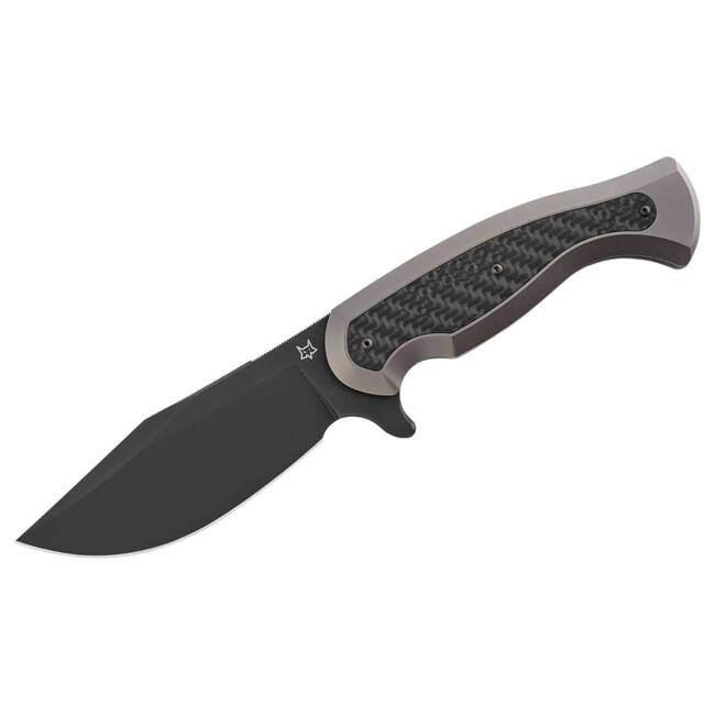 CUTIT DE BUZUNAR EAST WOOD TIGER TITANIUM CF - FOX KNIVES