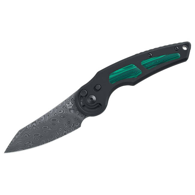 CUTIT DE BUZUNAR JUPITER TITANIUM MALACHITE DAMASCUS - FOX KNIVES