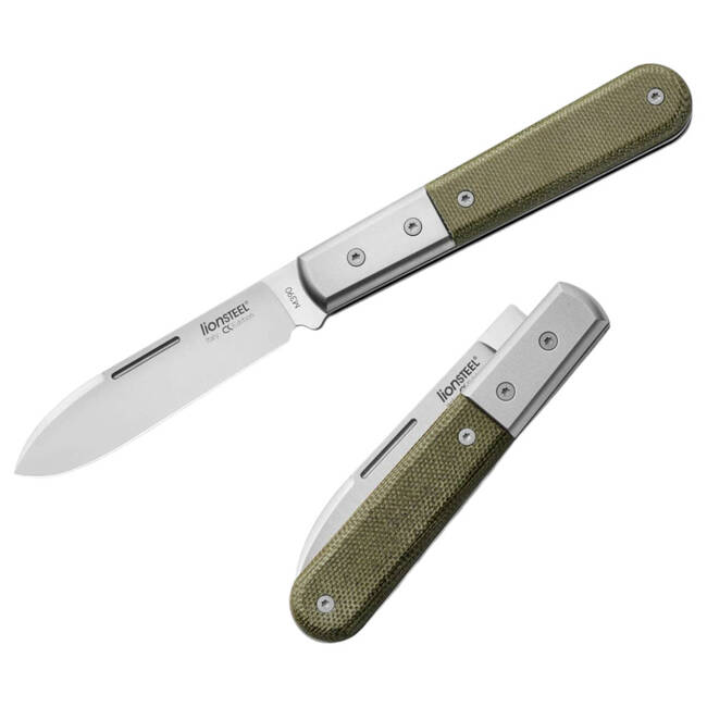 CUTIT DE BUZUNAR - "Roundhead Barlow Canvas Micarta Green" - LionSteel