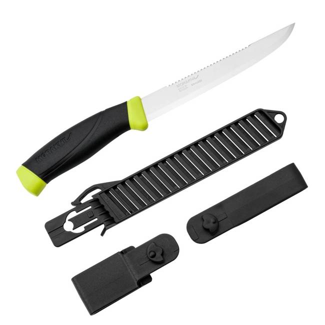 CUTIT DE PESCUIT - "COMFORT SCALER 150" - MORAKNIV® - NEGRU/LIME