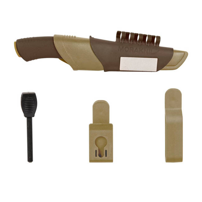 CUȚIT DE SUPRAVIEȚUIRE DESERT BUSHCRAFT - OȚEL INOXIDABIL - KAKI - MORAKNIV®  