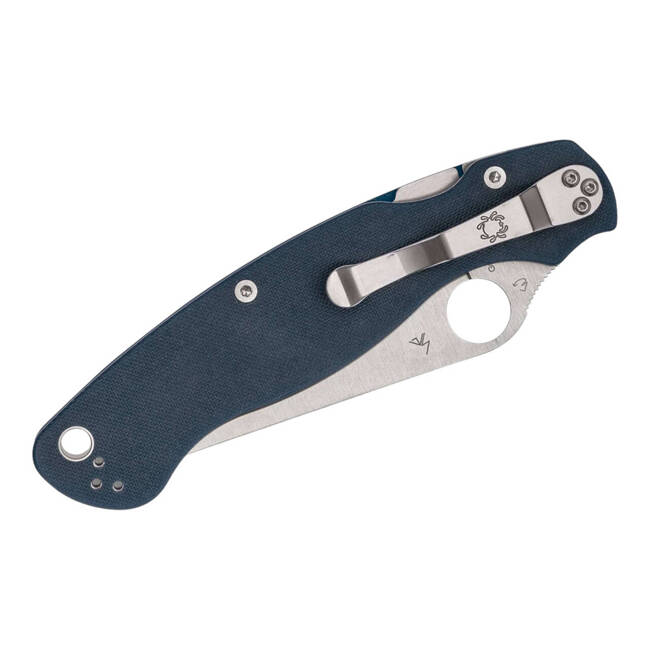 CUTIT EDC MILITARY 2 CPM SPY27 G10 BLUE PLAINEDGE - SPYDERCO