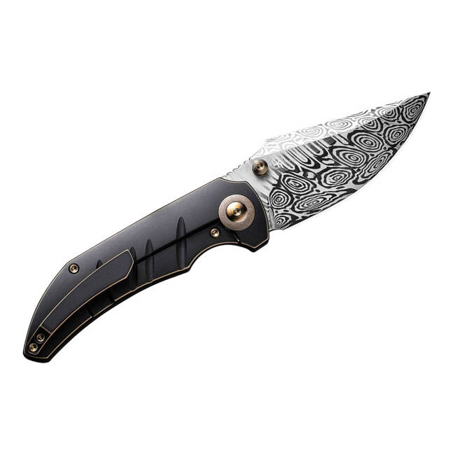 DAMASCUS KNIFE RIFF-RAFF BRONZ & NEGRU TITANIUM - WE KNIFE