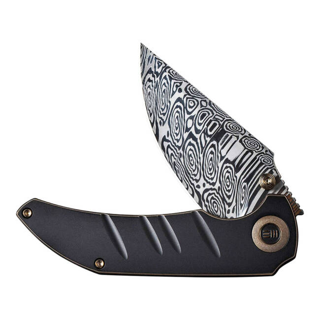 DAMASCUS KNIFE RIFF-RAFF BRONZ & NEGRU TITANIUM - WE KNIFE