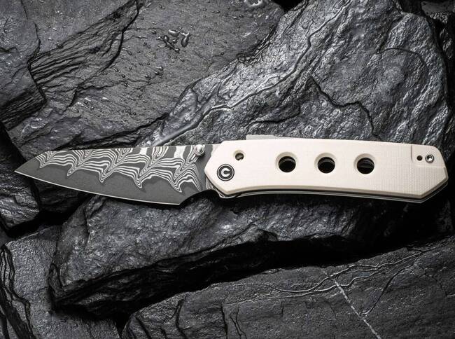 DAMASCUS KNIFE VISION FG G10 IVORY - CIVIVI