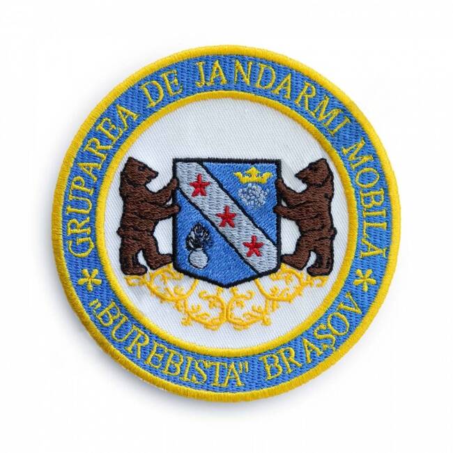 EMBLEMA GRUPAREA DE JANDARMI MOBILA BRASOV CU APLICARE PRIN COASERE