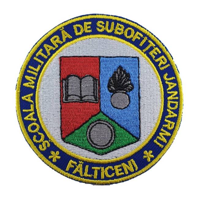 Emblema Scoala Militara de Subofiteri de Jandarmi FALTICENI - aplicare Velcro