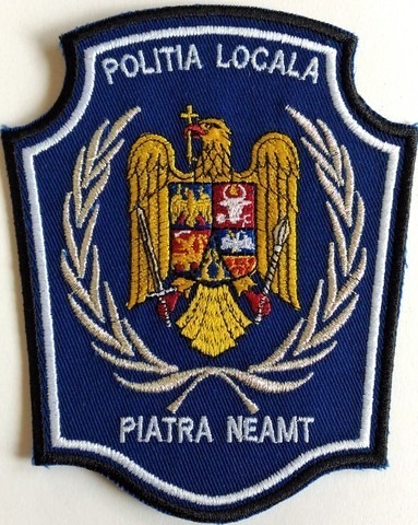 Emblema brodata Politia Locala 3, cu aplicare Velcro (cu scai)