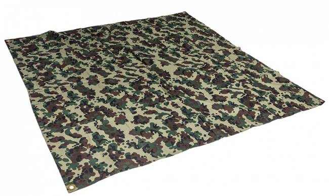 FOAIE DE CORT IMPERMEABILA, ADAPOST, PONCHO - 180 x 180 CM - CAMUFLAJ MOZAIC WOODLAND - SURPLUS MILITAR ARMATA ROMANA - CA NOUA 