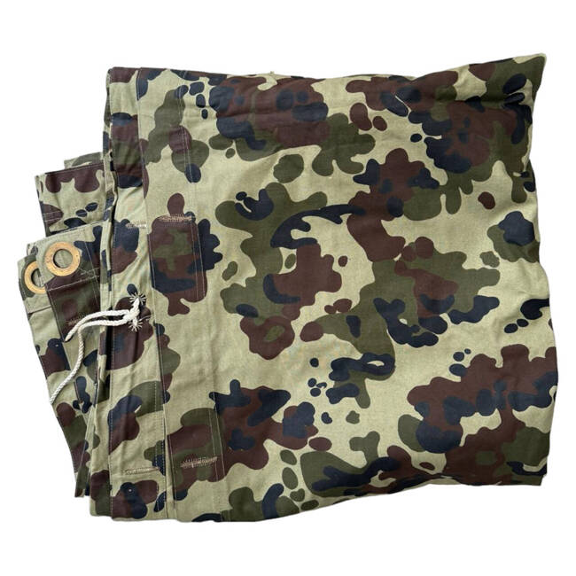 FOAIE DE CORT IMPERMEABILA, ADAPOST, PONCHO - 180 x 180 CM - CAMUFLAJ MOZAIC WOODLAND - SURPLUS MILITAR ARMATA ROMANA - UZATA