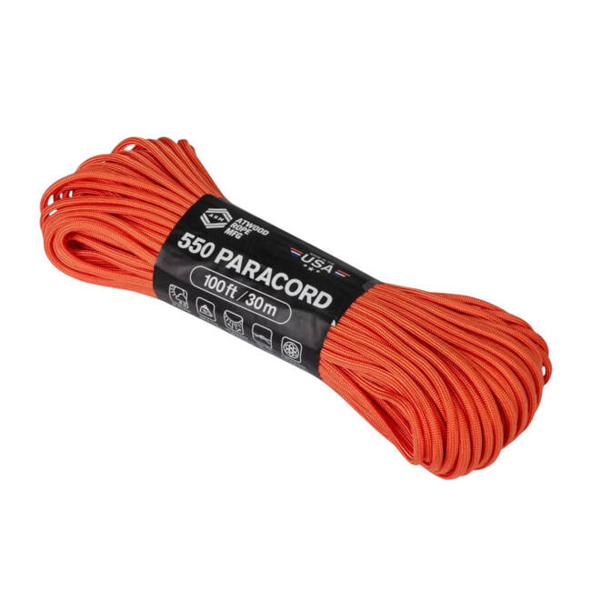 FUNIE, SFOARA PARACORD DIN NAILON - 550 LBS. - 33 M/100 FT. - Helikon-Tex - BURNT ORANGE