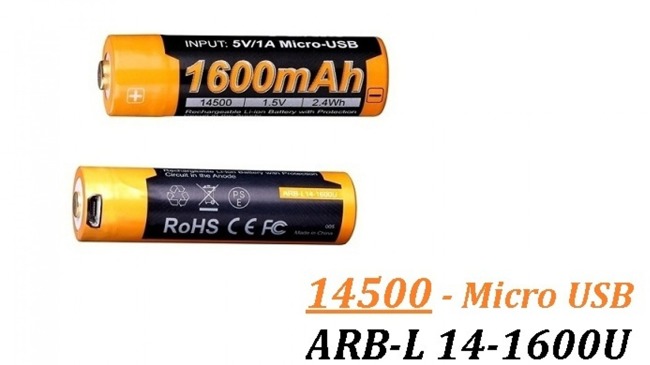 Fenix 14500 - 1600mAh - Acumulator cu Micro-USB - ARB-L 14-1600U