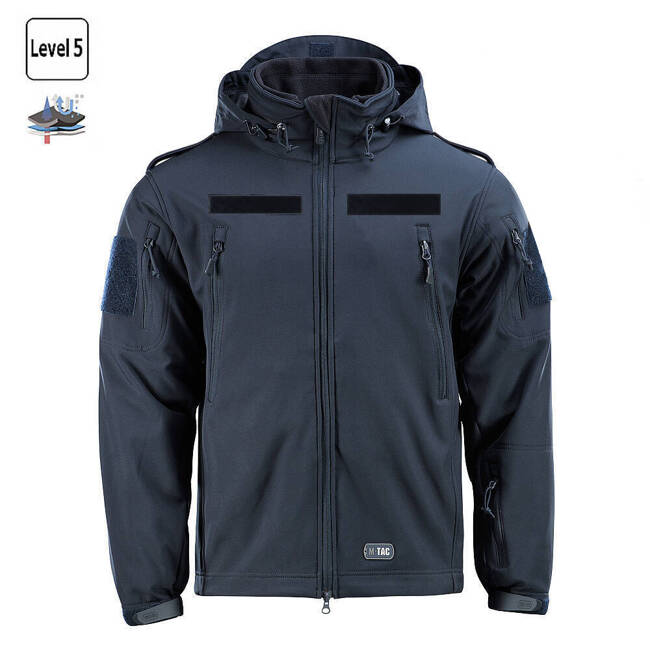 JACHETA IARNA SOFTSHELL CU CAPTUSEALA - M-TAC - BLEUMARIN - CU PANOURI VELCRO SI EPOLETI