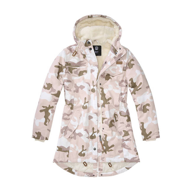 JACHETA PARKA PENTRU FEMEI - CANDY CAMO - CAMEL - BRANDIT