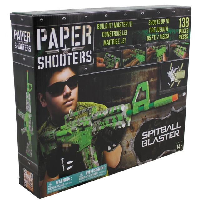 KIT ARMA CU MUNITIE DIN HARTIE - SPITBALL BLASTER - VERDE - Paper Shooters