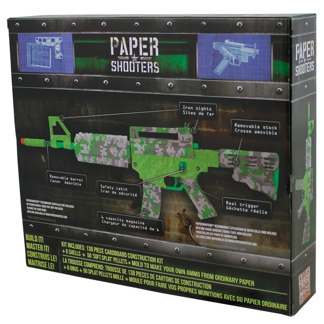 KIT ARMA CU MUNITIE DIN HARTIE - SPITBALL BLASTER - VERDE - Paper Shooters