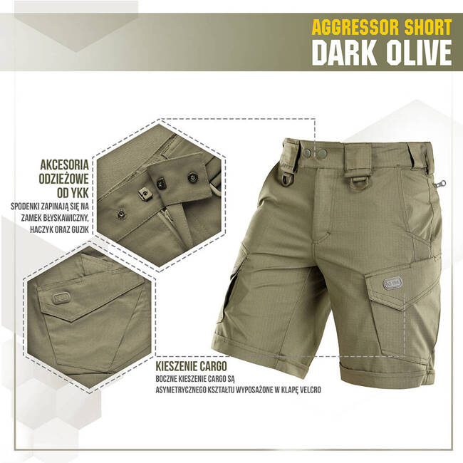 PANTALONI SCURTI AGGRESSOR SHORT - DARK OLIVE - M-TAC