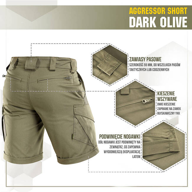 PANTALONI SCURTI AGGRESSOR SHORT - DARK OLIVE - M-TAC