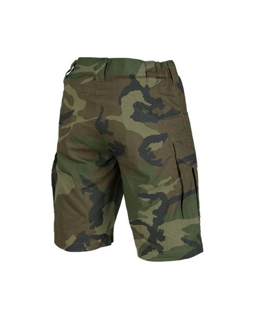 PANTALONI SCURTI ASSAULT DIN BUMBAC RIPSTOP - MIL-TEC® - WOODLAND