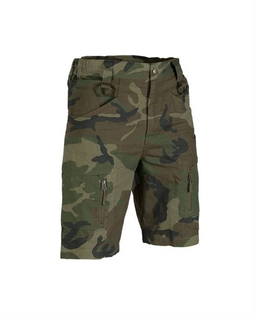 PANTALONI SCURTI ASSAULT DIN BUMBAC RIPSTOP - MIL-TEC® - WOODLAND