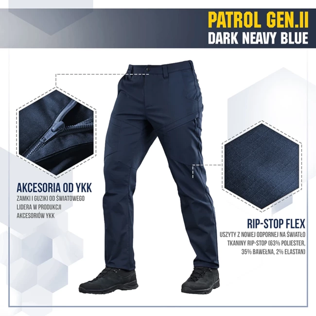 PANTALONI TACTICI PATROL GEN.II FLEX, BLEUMARIN INCHIS - M-TAC